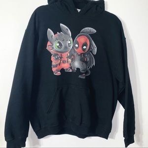 Black Hoodie Deadpool + Toothless